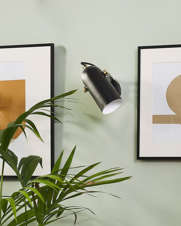 Væglampe Sort Metal 17 cm Spotlight Skærm Justerbar Industrielt Design