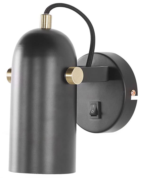 Væglampe Sort Metal 17 cm Spotlight Skærm Justerbar Industrielt Design