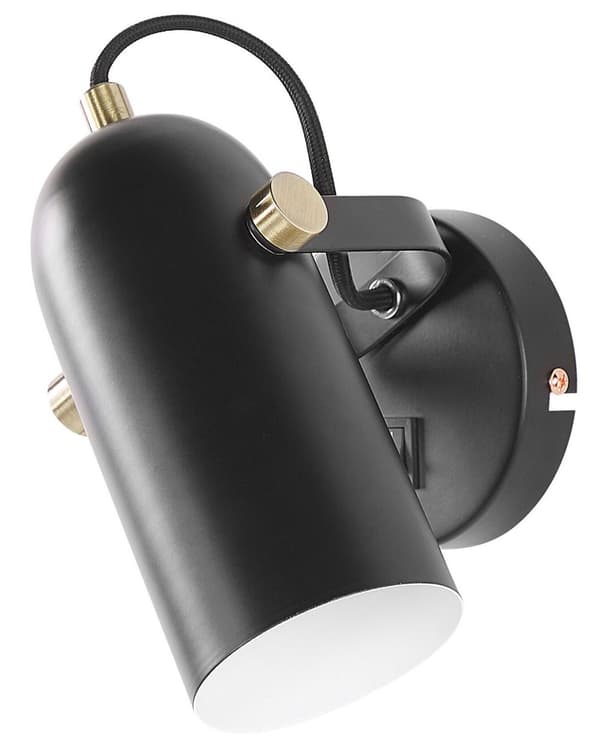 Væglampe Sort Metal 17 cm Spotlight Skærm Justerbar Industrielt Design