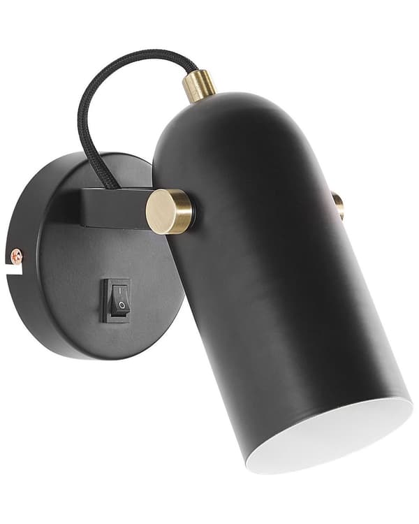 Væglampe Sort Metal 17 cm Spotlight Skærm Justerbar Industrielt Design