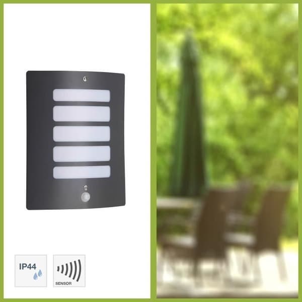 BRILLIANT Utomhusvägglampa med TODD-detektor - E27 - 1x60W - Antracitfärg