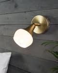 Miniatyrbild 2 av 10: Set med 2 Vägglampor Guldmetall Med Glasvägglampa Justerbar Industriell Stil