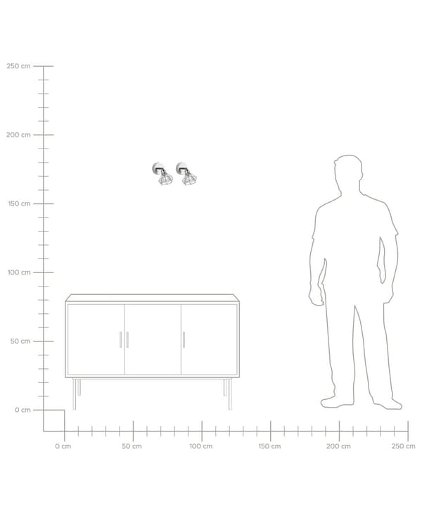 Seinävalaisin hopea metalli 2 kpl setti säädettävä spottivalo geometrinen moderni