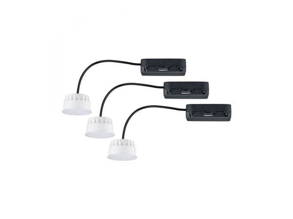 Paulmann Choose Coin 3-piece set, Innsunket spotlight, 1 ampuller, LED, 6500 K, 620 lm, Sort, Hvit Sort, Hvit