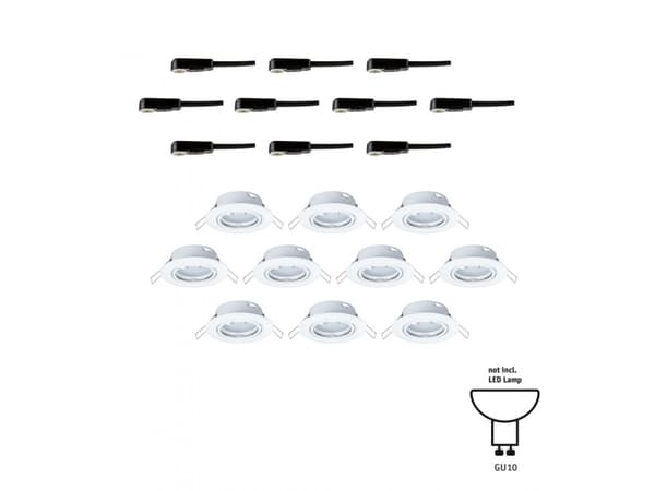 Paulmann Base Basic Set Swivelling, Nedtryckbar spotlight, GU10, 10 W, 230 V, Vit