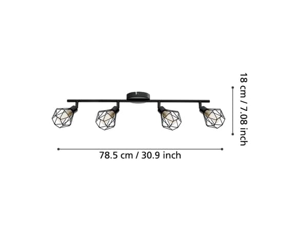 EGLO Zapata 1, 4 ampuller, LED, G9, 3000 K, 360 lm, IP20