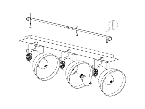 EGLO Barnstaple, Overflateegnet, E27, 3 ampuller, 220-240 V, Sort