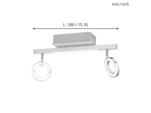 EGLO Cardillio 1, Utanpåliggande spotlight, 3000 K, 400 LM, 220-240 V, Gjuten aluminium, Krom