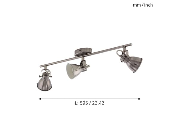 EGLO Seras, Utanpåliggande spotlight, Glödlampan/-lamporna kan inte bytas ut, 6,6 W, 3000 K, 240 LM, Gräddfärgad, Nickel