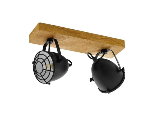 EGLO Gatebeck, Spotlight på skinne, E14, 2 ampuller, 220-240 V, Sort, Tre