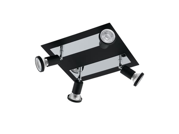 EGLO Sarria, Ikke-utskiftbare pærer, 10 W, 3000 K, 400 lm, 220-240 V, Sort, Kromfarget