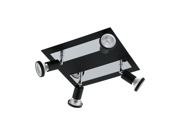 EGLO Sarria, Ikke-utskiftbare pærer, 10 W, 3000 K, 400 lm, 220-240 V, Sort, Kromfarget