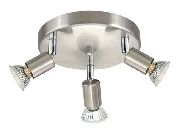 Eglo Mini - Lyskaster - LED-pære for søkelys x 3 - GU10 - 3 W (ekvivalent 23 W) - klasse A+ - varmt hvitt lys - 3000 K - børstet stål