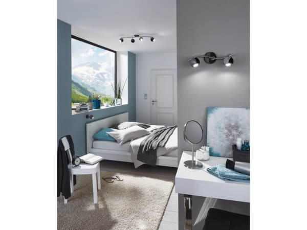 Eglo Bimeda - Spotlight - LED-glödlampa - GU10 - 3 W (motsvarande 23 W) - klass A+ - varmt vitt ljus - 3000 K - krom, nickel-nero