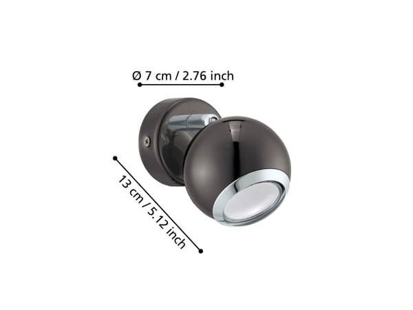 Eglo Bimeda - Spotlight - LED-glödlampa - GU10 - 3 W (motsvarande 23 W) - klass A+ - varmt vitt ljus - 3000 K - krom, nickel-nero