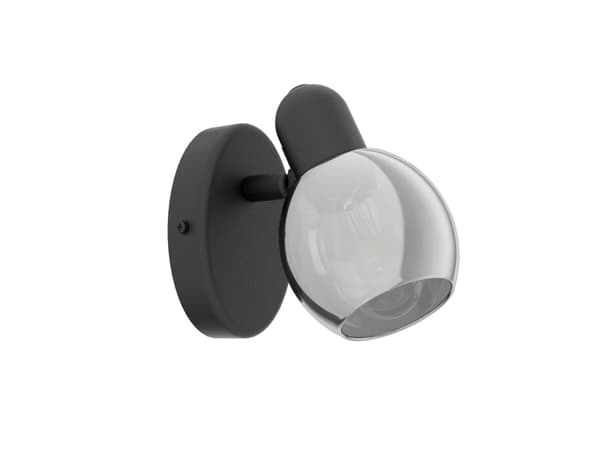 EGLO Pollica, Utanpåliggande spotlight, E27, 1 lampor, LED, 220-240 V, Svart, Transparent