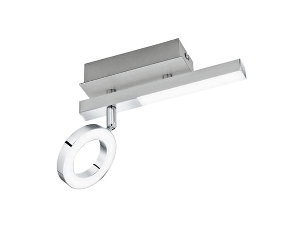 EGLO Cardillio 1, Overflateegnet, Ikke-utskiftbare pærer, 3000 K, 400 lm, 220-240 V, Aluminium, Kromfarget Aluminium, Kromfarget