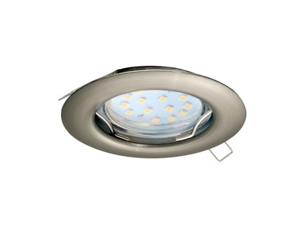 EGLO 98645, Innsunket spotlight, GU10, LED, 3000 K, 240 lm, Børstet stål, Nickel