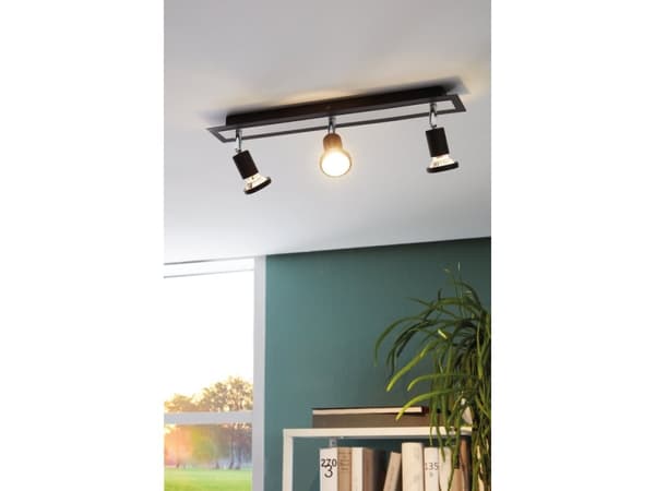 EGLO Sarria, Ikke-utskiftbare pærer, 10 W, 3000 K, 400 lm, 220-240 V, Sort, Kromfarget