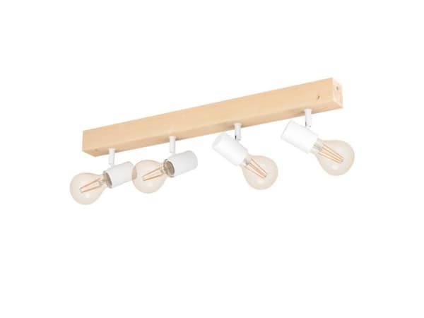 EGLO Townshend 3, Skena för spotlight, E27, 4 lampor, 220-240 V, Vit, Trä