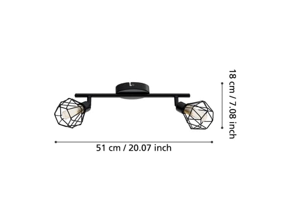 EGLO Zapata 1, 2 ampuller, LED, G9, 3000 K, 360 lm, IP20