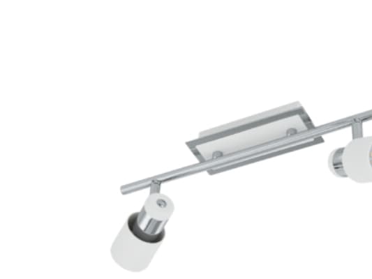 Eglo Davida - Takspotlight - LED-glödlampa x 2 - GU10 - 5 W (motsvarande 35 W) - klass A+ - varmt vitt ljus - 3000 K - krom, vit