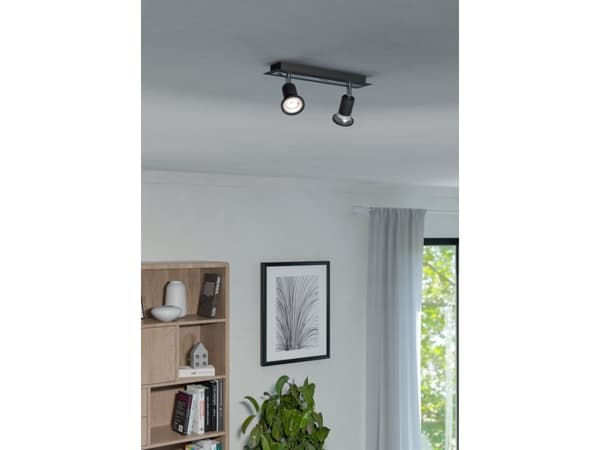 EGLO Sarria, Ikke-utskiftbare pærer, 10 W, 3000 K, 400 lm, 220-240 V, Sort, Kromfarget