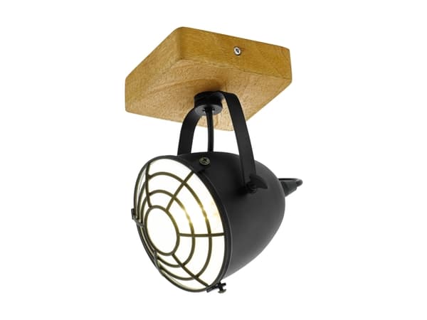 EGLO Gatebeck, Spotlight på skinne, E14, 1 ampuller, 220-240 V, Sort, Tre Sort, Tre