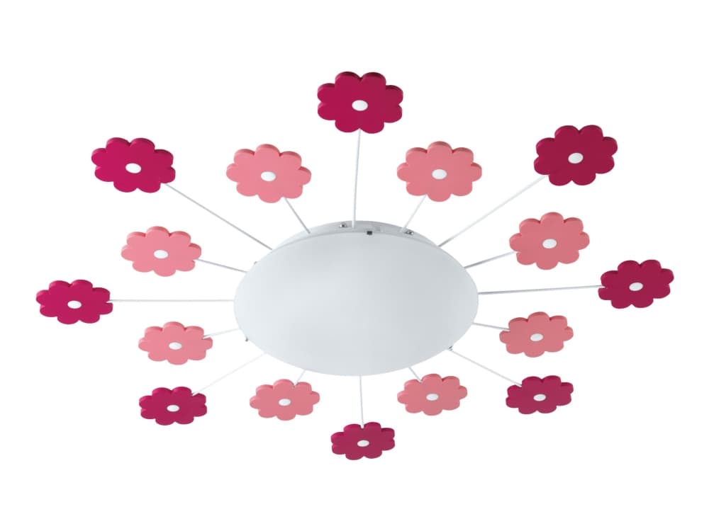 Eglo Viki 1 - Vägg-/taklampa - 1 uttag - E27 - vit, rosa