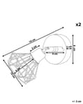 Miniatyrbild 3 av 7: 2 Svarta Metall Lampor 16 cm Geometrisk Justerbar Lampskärm