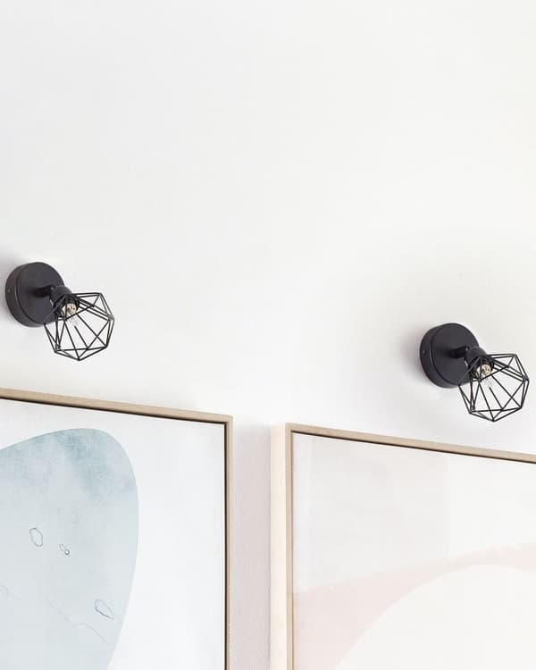 2 Svarta Metall Lampor 16 cm Geometrisk Justerbar Lampskärm