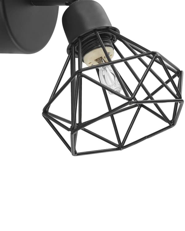 2 Svarta Metall Lampor 16 cm Geometrisk Justerbar Lampskärm