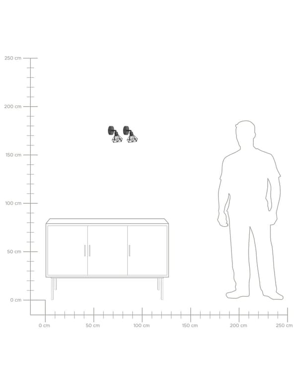 2 Svarta Metall Lampor 16 cm Geometrisk Justerbar Lampskärm