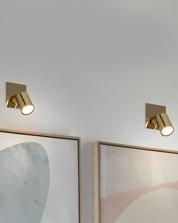 Set av 2 Guldmetalllampor 12 cm Justerbar Rund Nyans Vägglampa i Glamourstil