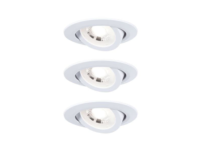 Paulmann Swivelling, Nedtryckbar spotlight, 1 lampor, LED, 4,8 W, 3000 K, Vit