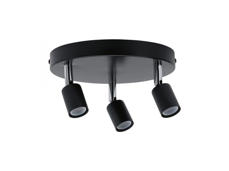 Paulmann Carolina, Utanpåliggande spotlight, GU10, 3 lampor, Antracit, Krom