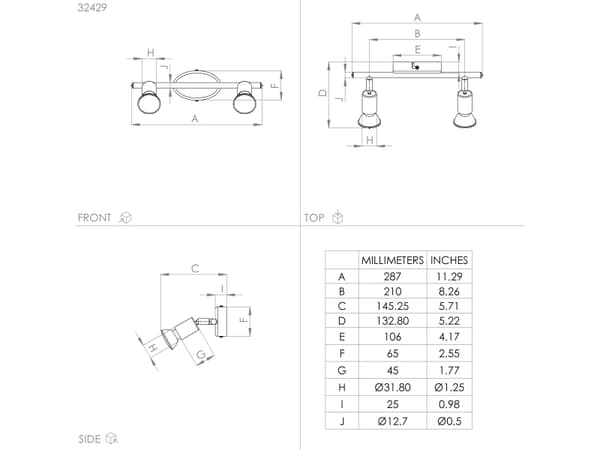 EGLO BUZZ LED spot 2L i sort
