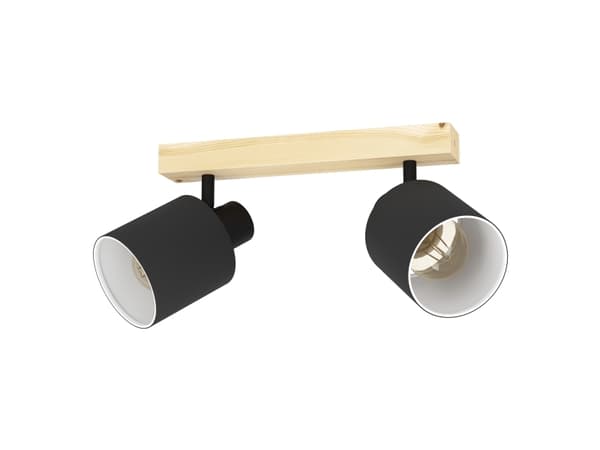 EGLO BATALLAS, Spotlight på skinne, E27, 2 ampuller, 10 W, 220-240 V, Sort, Brun, Hvit Sort, Brun, Hvit