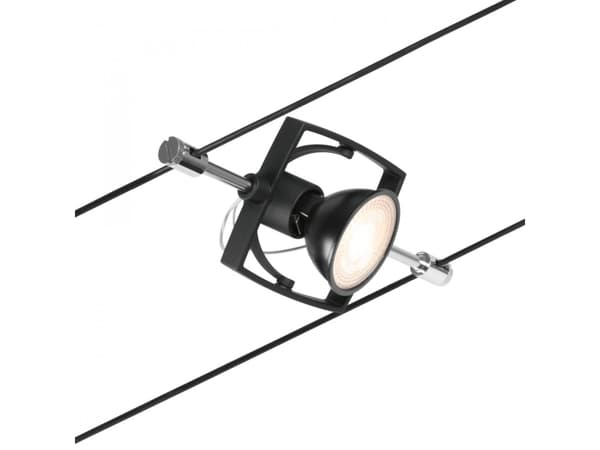 Paulmann 94434, Spotlight på skinne, GU5.3, 0 ampuller, 230 V, Sort, Kromfarget