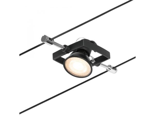Paulmann 94434, Spotlight på skinne, GU5.3, 0 ampuller, 230 V, Sort, Kromfarget Sort, Kromfarget