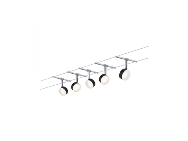 Paulmann 94457, Skena för spotlight, Glödlampan/-lamporna kan inte bytas ut, 1 lampor, LED, 2700 K, Svart, Krom