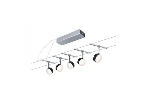 Paulmann 94457, Skena för spotlight, Glödlampan/-lamporna kan inte bytas ut, 1 lampor, LED, 2700 K, Svart, Krom