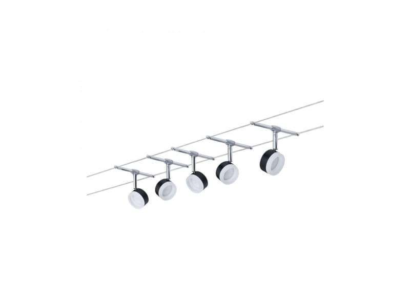 Paulmann 94457, Skena för spotlight, Glödlampan/-lamporna kan inte bytas ut, 1 lampor, LED, 2700 K, Svart, Krom