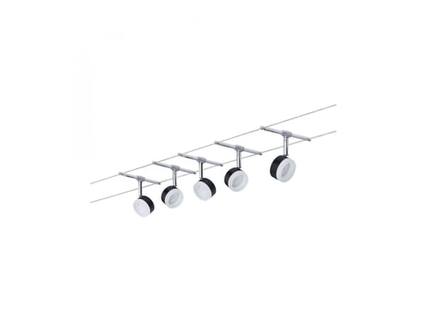 Paulmann 94457, Skena för spotlight, Glödlampan/-lamporna kan inte bytas ut, 1 lampor, LED, 2700 K, Svart, Krom Svart, Krom