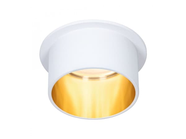 Ceiling lamp Paulmann luminaire GIL recessed 3StepDim rd starr LED 1x6W 2700K 230V weiß matt/gold Alu Gull, Hvit