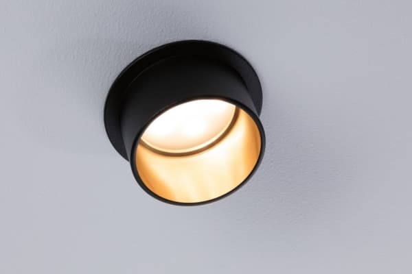 Paulmann Innfelt lysarmatur Gil Coin 3StepDim rd starr LED 1x6W 2700K 230V schwarz matt/gull Alu