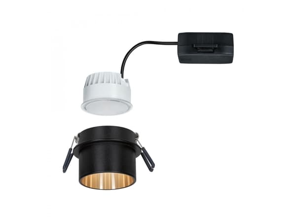 Paulmann Innfelt lysarmatur Gil Coin 3StepDim rd starr LED 1x6W 2700K 230V schwarz matt/gull Alu