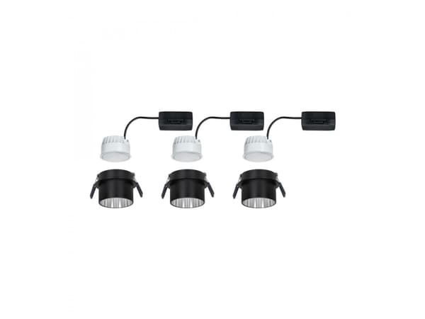 Paulmann Innfelt armatur Gil Coin 3StepDim rd starr LED 3x6W 2700K 230V sort matt/eisenAlu