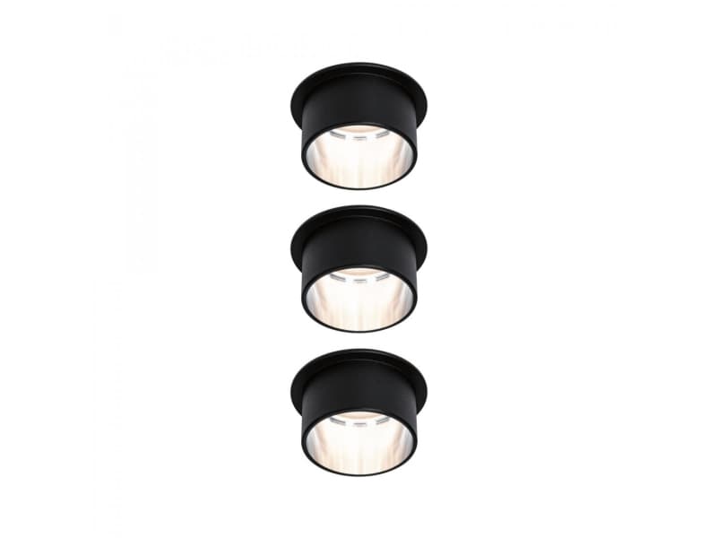 Paulmann Gil Coin, Utanpåliggande spotlight, 1 lampor, LED, 6 W, 2700 K, Svart, Borstat järn