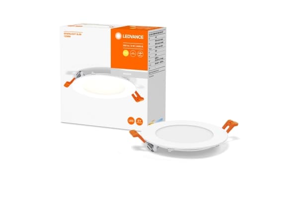 LEDVANCE Downlight Slim, Nedtryckbar spotlight, 8 W, 3000 K, 550 LM, 220 - 240 V, Vit